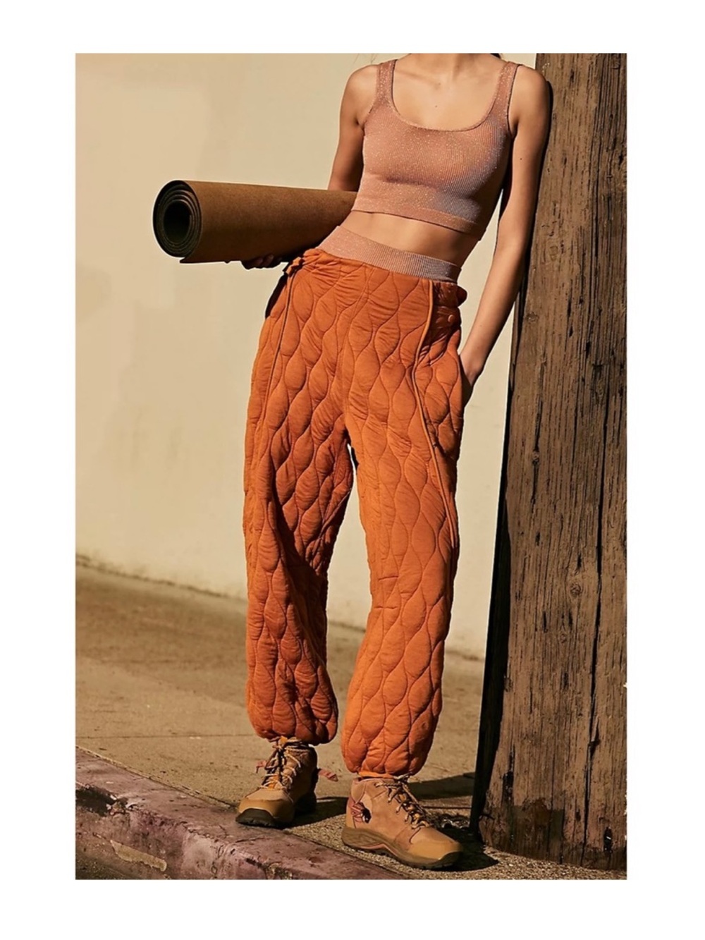 NWT Rare Free People Movement Freestyle Quilted Pants Size L